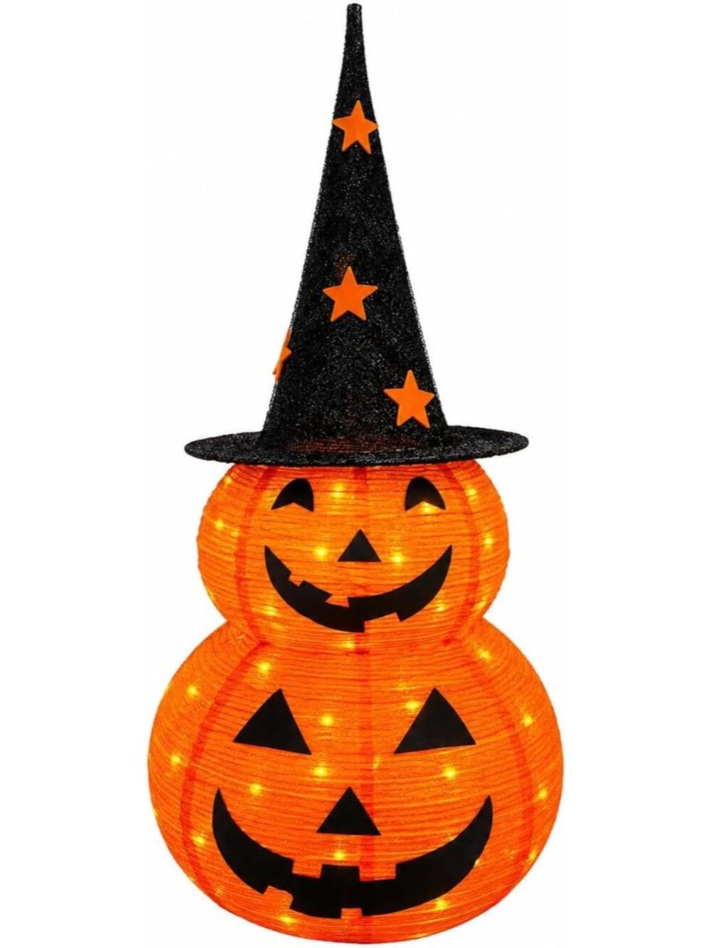 🎃3FT Orange Prelit Pop Up Jack-o-Lantern 50 LEDs 8 Mode Halloween Pumpkin Decor